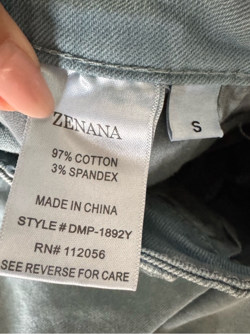 Zenana Sage Green Distressed Bermuda Shorts High Waisted Denim Cuffed NWT Small - Picture 5 of 5